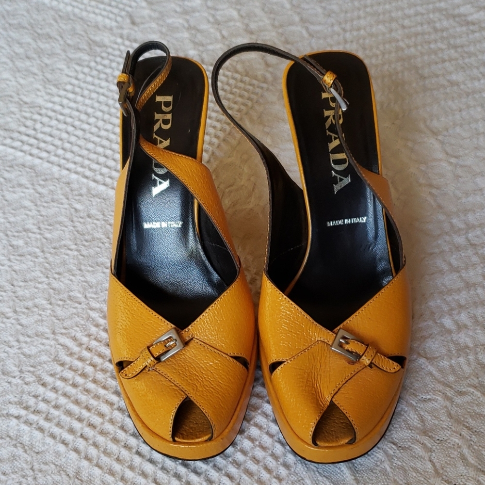 Vintage Prada Leather Sandals/Slingbacks